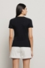 T-shirt paricollo con appl. brick oro/argento • Nero