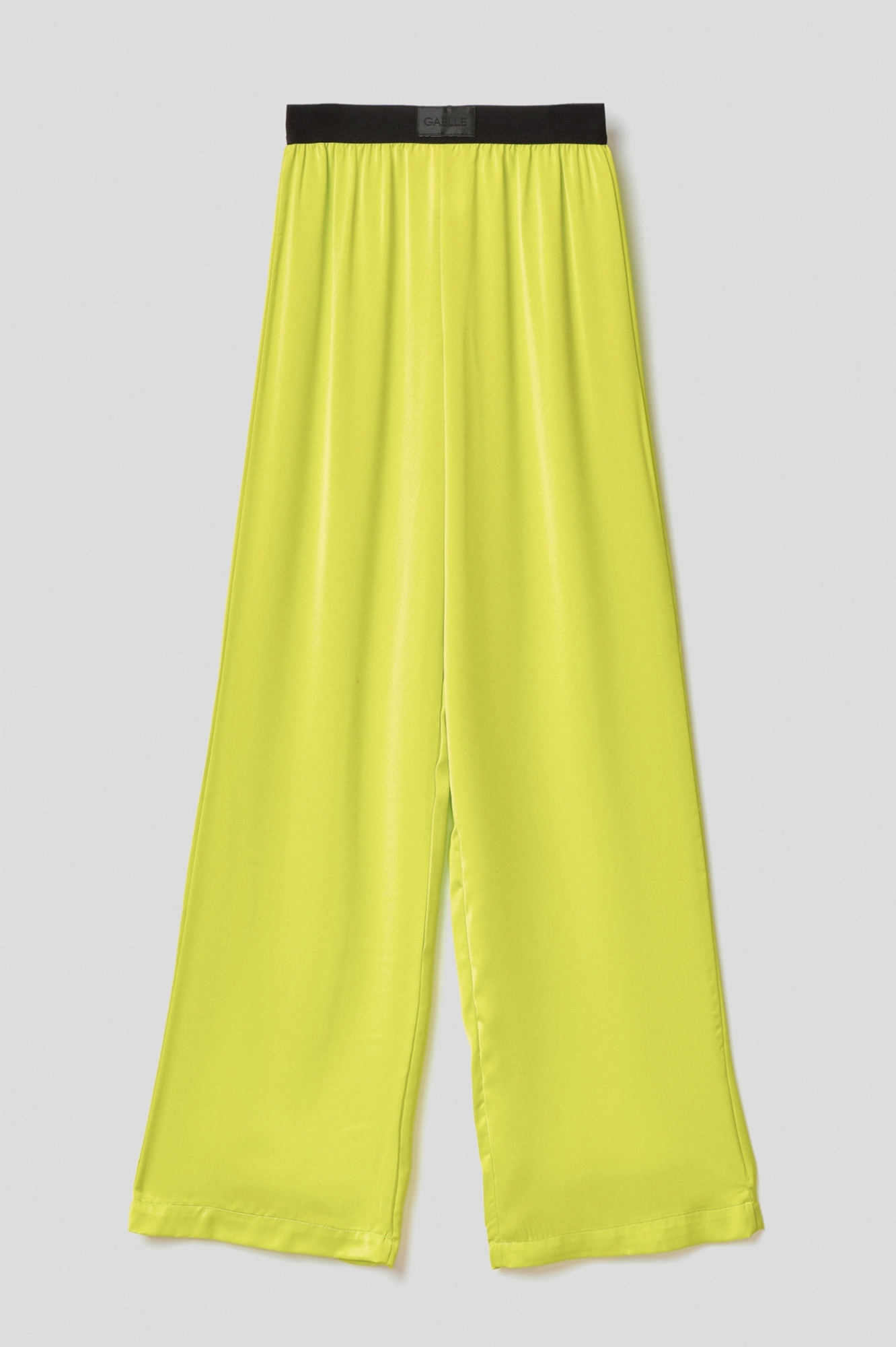 Picture of Soft satin trousers • Lime yellow