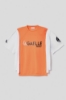 Immagine di Maxi t-shirt paricollo • Bianco arancio