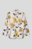 Picture of Printed satin shirt • Yellow roses