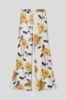 Picture of Printed satin palazzo trousers • Yellow roses