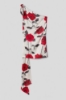 Picture of Short dress in printed satin • Red roses