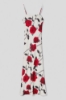 Picture of Lingerie dress with deep neckline in satin • White red
