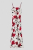 Picture of Lingerie dress with deep neckline in satin • White red