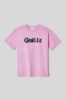 T shirt in jersey paricollo con stampa • Rosa orchidea