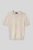 Camicia mezza manica in maglieria • Beige