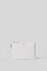 Reg pochette ecopelle logo in metallo • Bianco