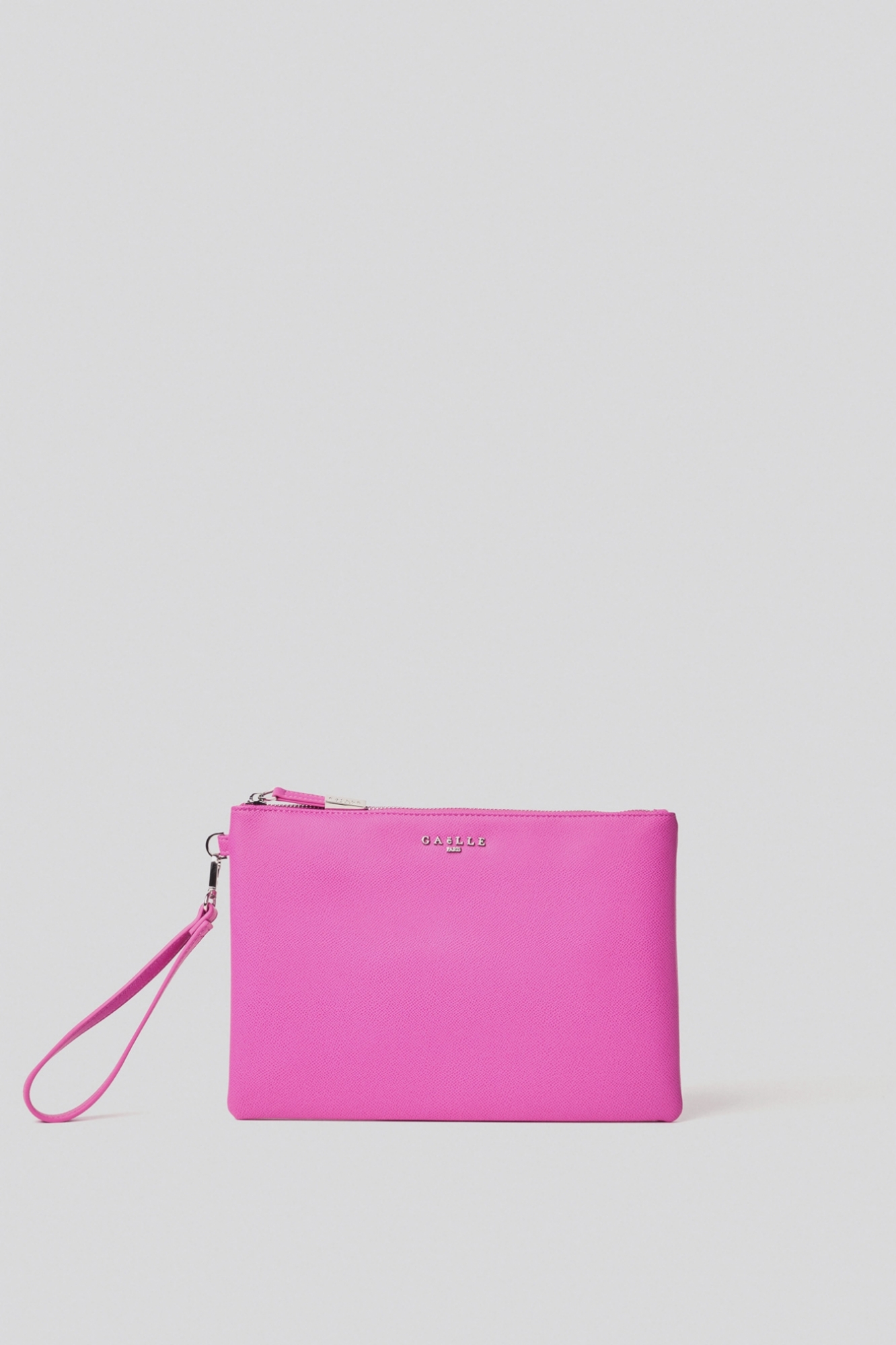 Reg pochette ecopelle logo in metallo • Fucsia
