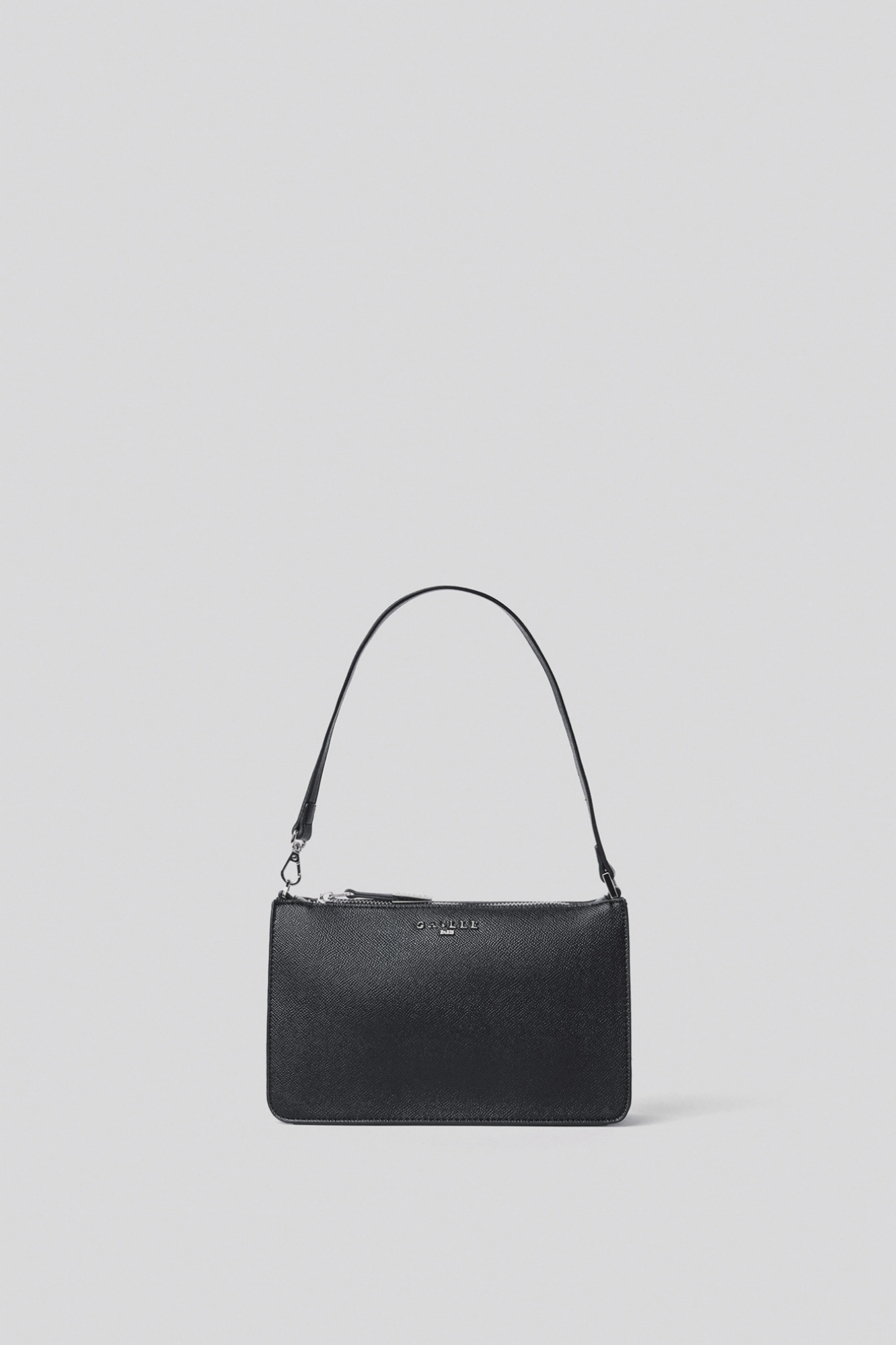 Mini pochette con logo in metallo • Nero