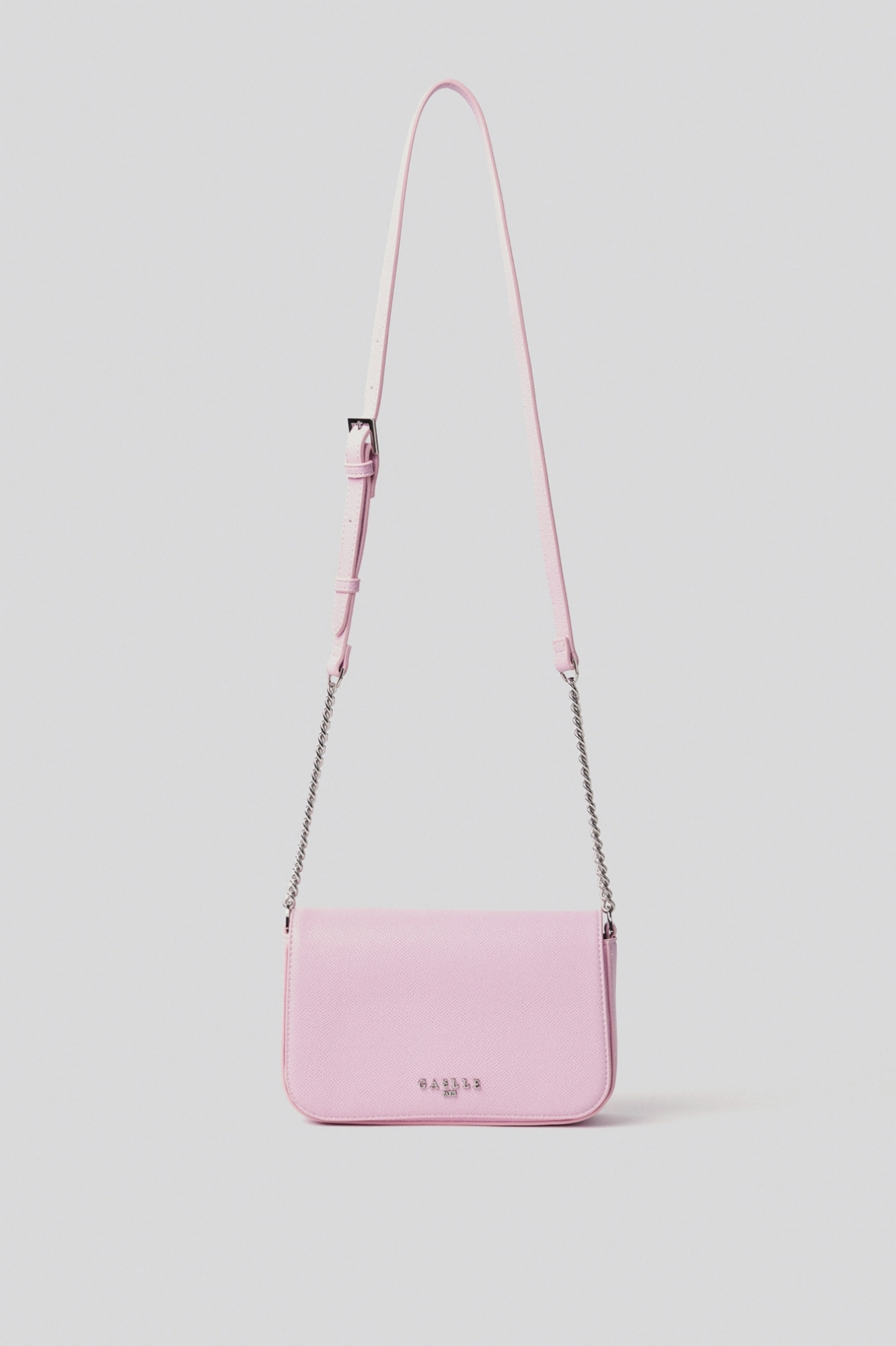 Mini shoulder strap con logo in metallo • Rosa