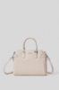 Maxi shoulder strap in ecopelle saffiano e logo in metallo • Safari