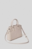 Maxi shoulder strap in ecopelle saffiano e logo in metallo • Safari