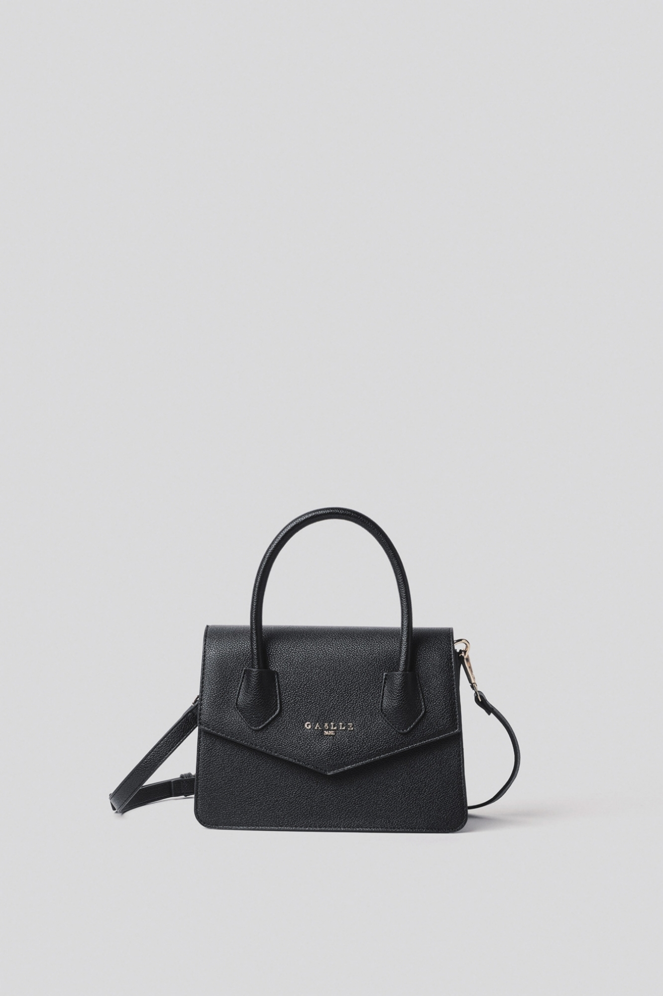 Reg hand bag con logo in metallo • Nero