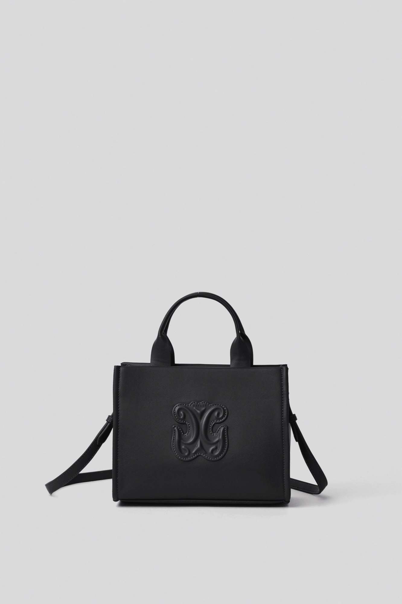 Mini shopper con logo embossed • Nero