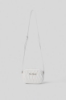 Mini camera bag plisse' con logo in metallo • Bianco