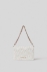Reg shoulder strap plisse' con logo in metallo • Bianco