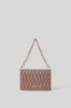 Reg shoulder strap plisse' con logo in metallo • Tabacco