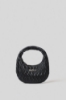 Maxi hobo plisse' con logo in metallo • Nero