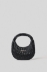 Maxi hobo plisse' con logo in metallo • Nero