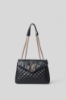 Maxi shoulder strap doppio matelasse' glp in metallo • Nero