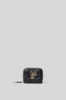 Mini zip around doppio matelasse' glp in metallo • Nero