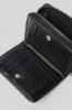 Mini zip around doppio matelasse' glp in metallo • Nero