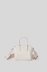 Mini duffle con logo in metallo e tracolla jacquard • Bianco