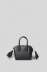 Mini duffle con logo in metallo e tracolla jacquard • Nero