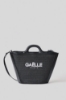 Maxi shopper con logo ricamato • Nero