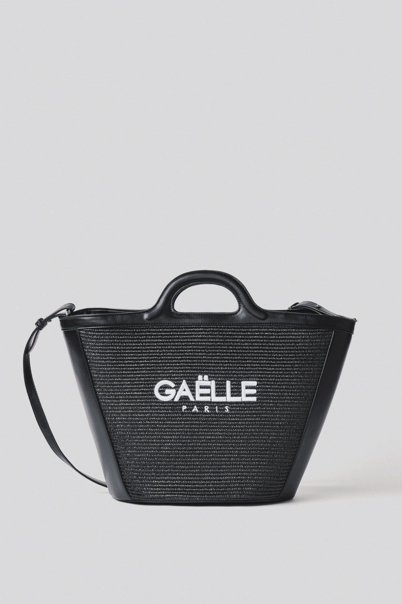 Maxi shopper con logo ricamato • Nero