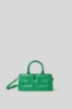 Reg hand bag in vernice con maxi patch double g • Verde