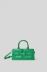 Reg hand bag in vernice con maxi patch double g • Verde