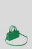 Reg hand bag in vernice con maxi patch double g • Verde