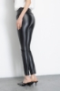 Leggings In Ecopelle Con Risvolto In Vita • Nero