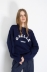 Pullover Paricollo In Maglieria Con Ricamo Logo • Blu