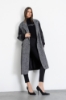 Cappotto Over Lungo In Panno E Maniche In Nylon • Nero