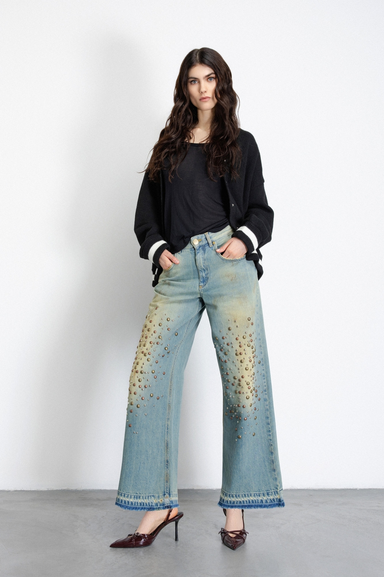 Bomber In Maglia Con Applicazioni Sul Retro • Nero