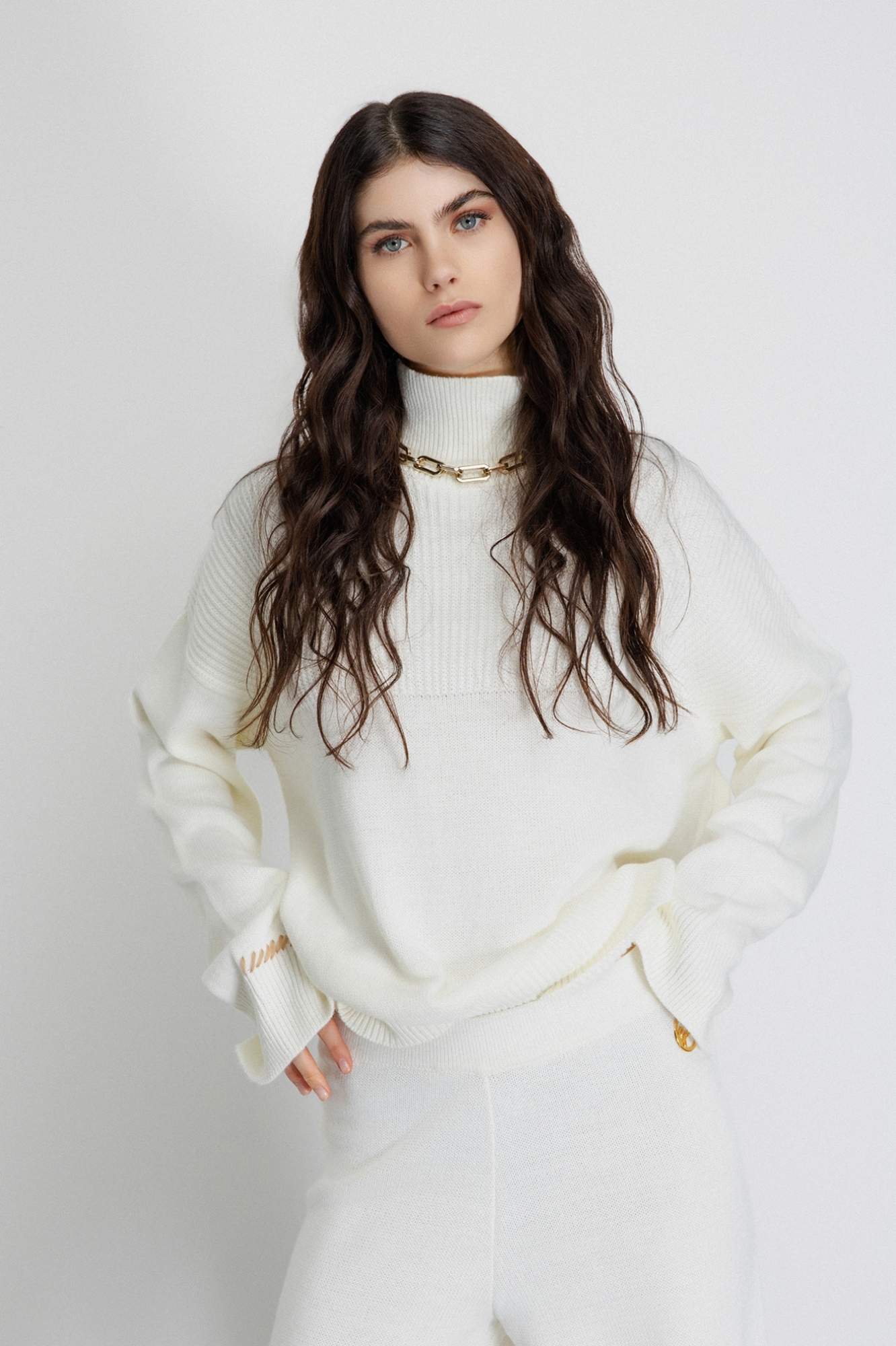 Pullover In Maglia Rasata • Burro