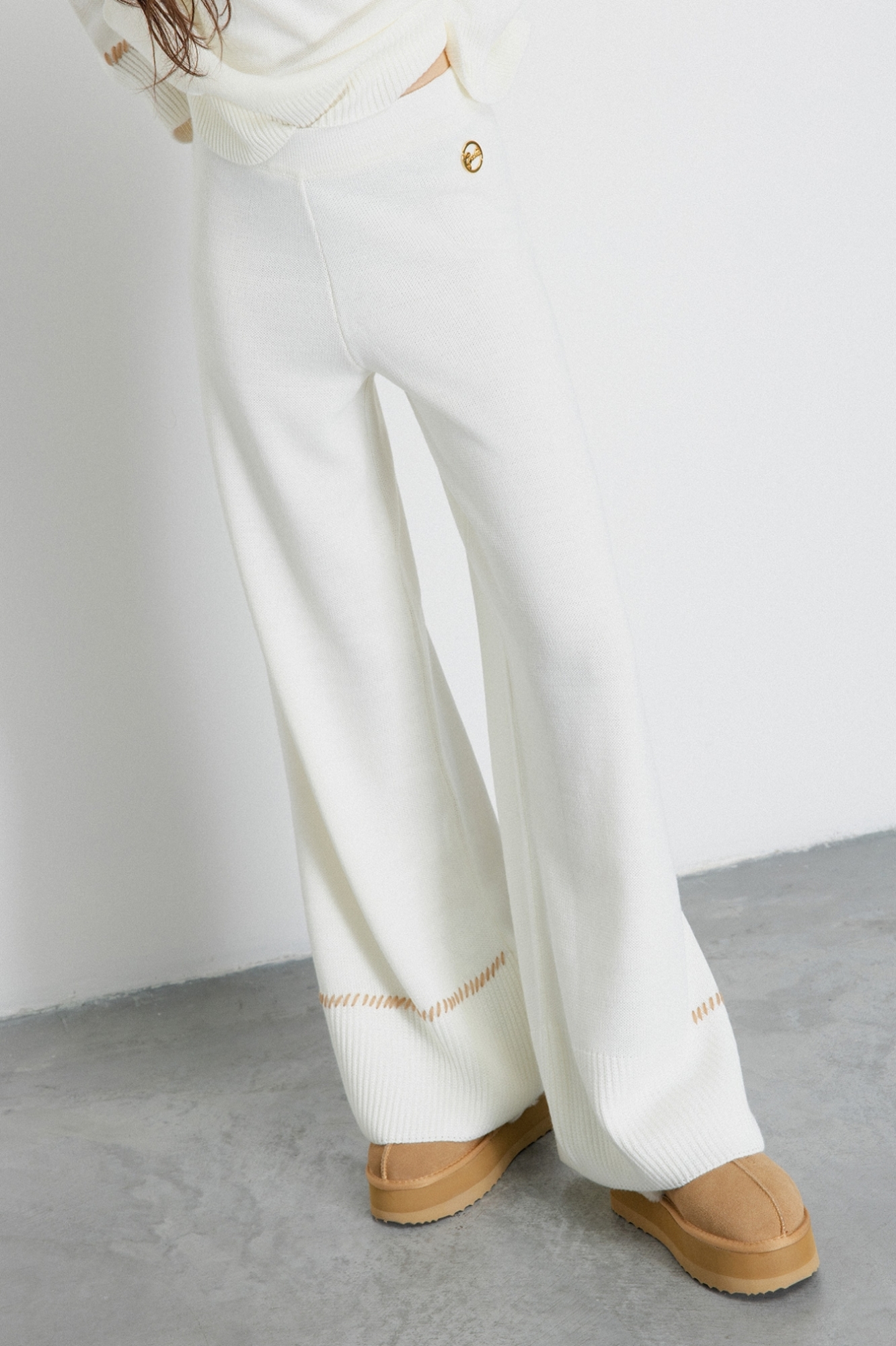 Pantalone In Maglia Rasata • Burro