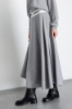 Gonna Midi A Semiruota In Maglia • Grigio Ferro