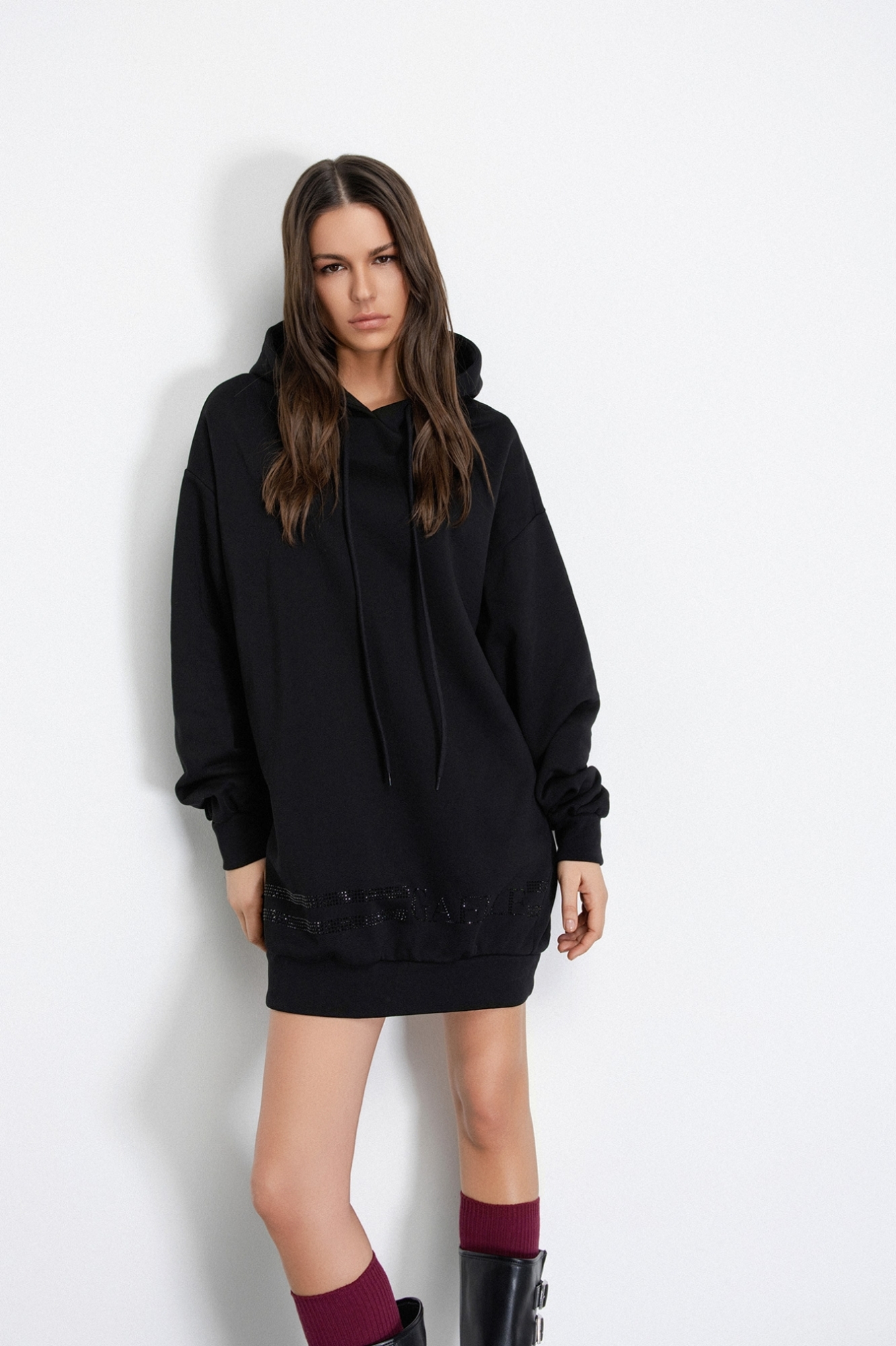 Abito In Felpa Con Cappuccio • Nero