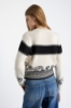 Pullover Paricollo In Maglieria Con Balza E Polsi Alti • Off White