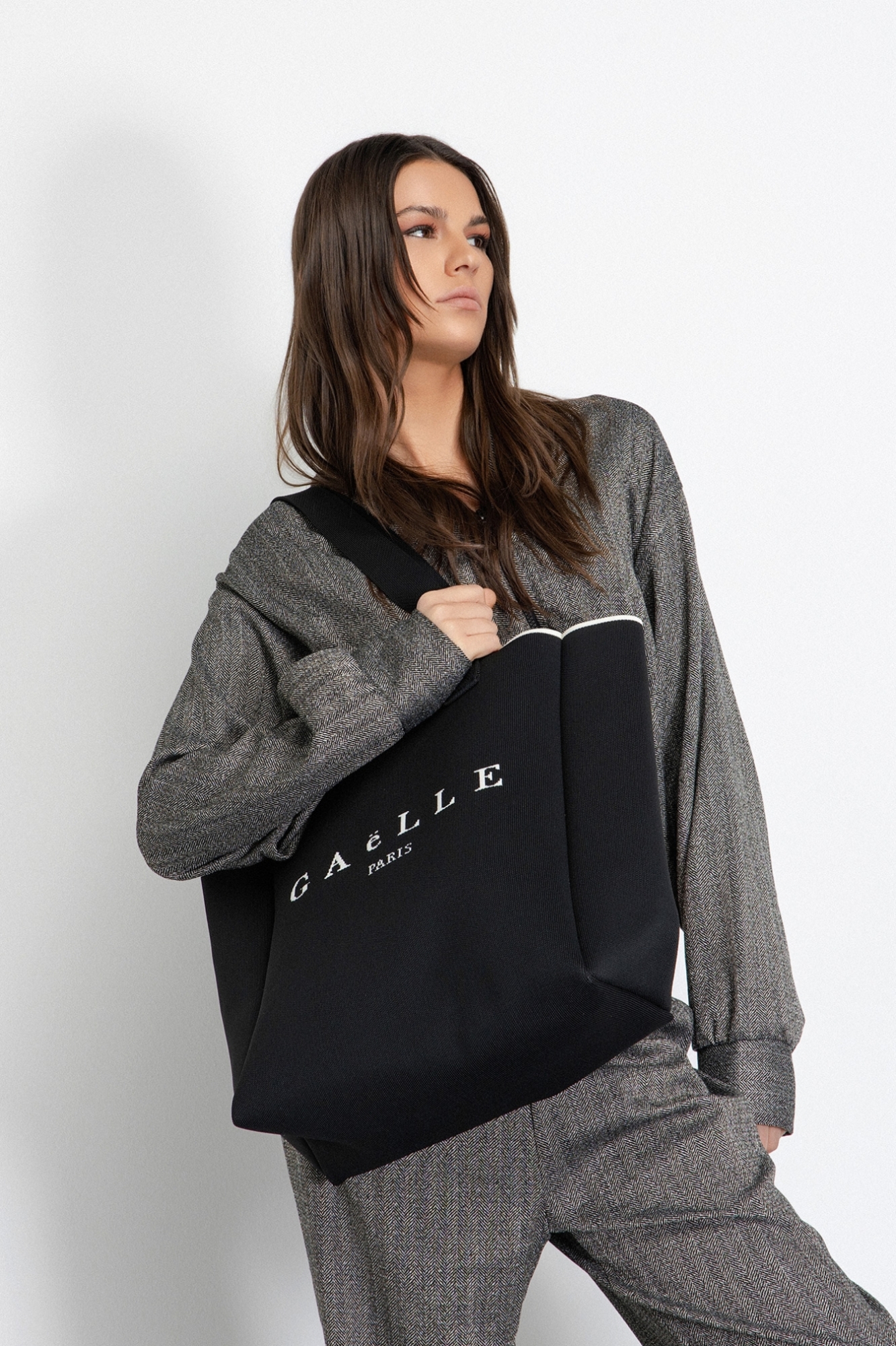 Maxi Shopper Maxilogo Jacquard • Nero