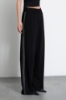 Pantalone A Palazzo Con Bandine Laterali • Nero