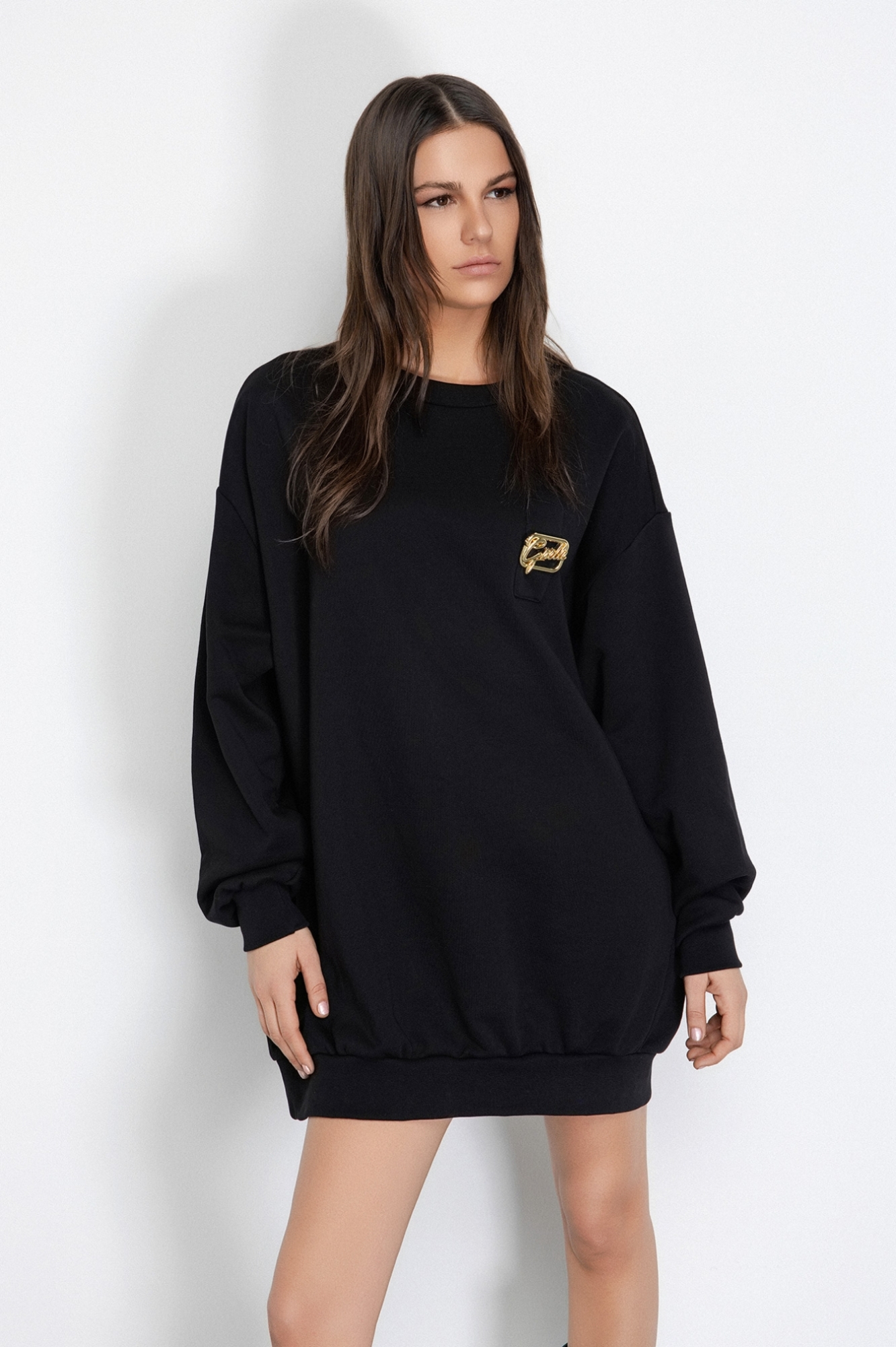 Abito Paricollo Manica Lunga Con Fibbia Logata • Nero