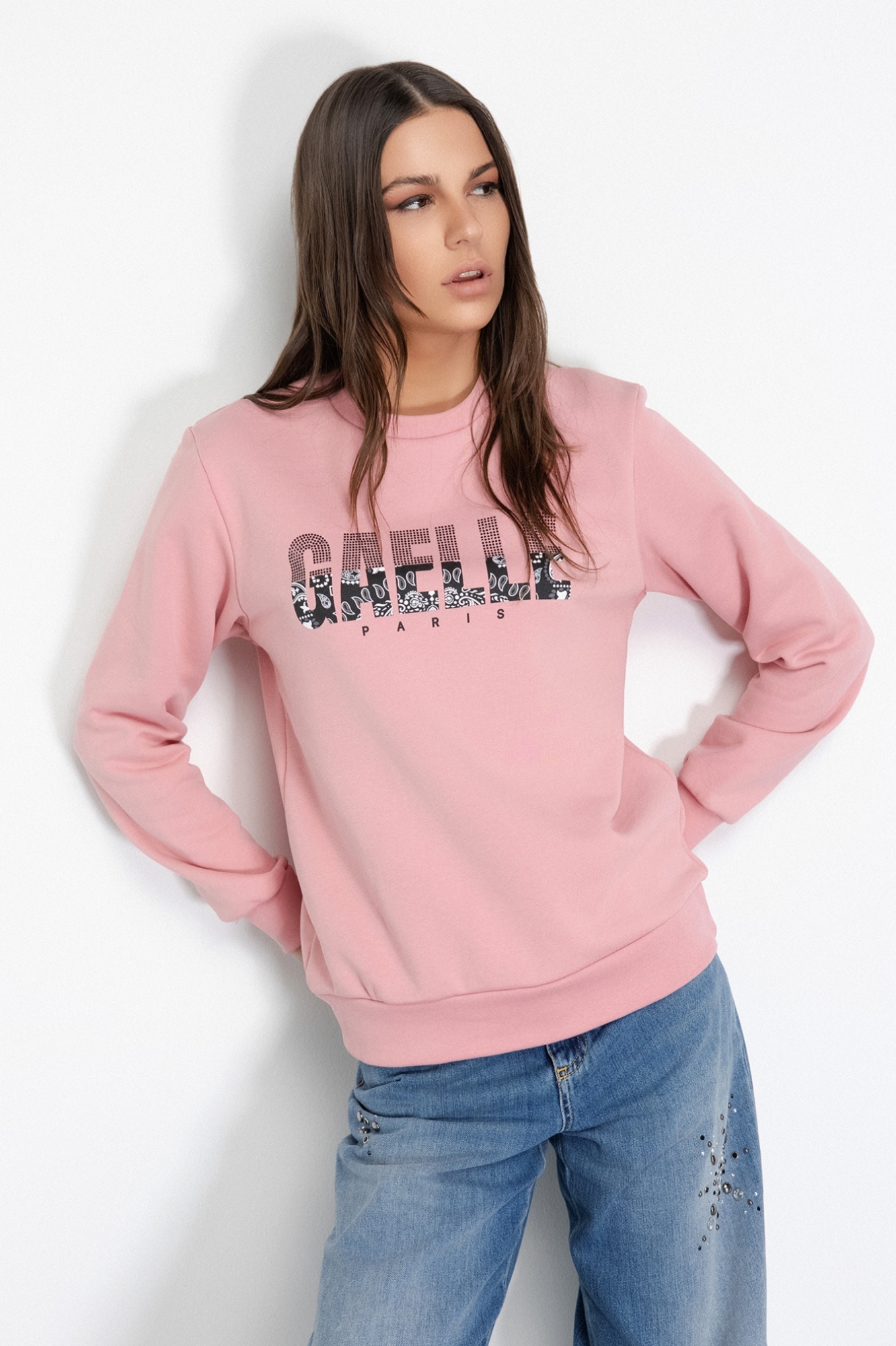 Felpa Paricollo Manica Lunga • Rosa
