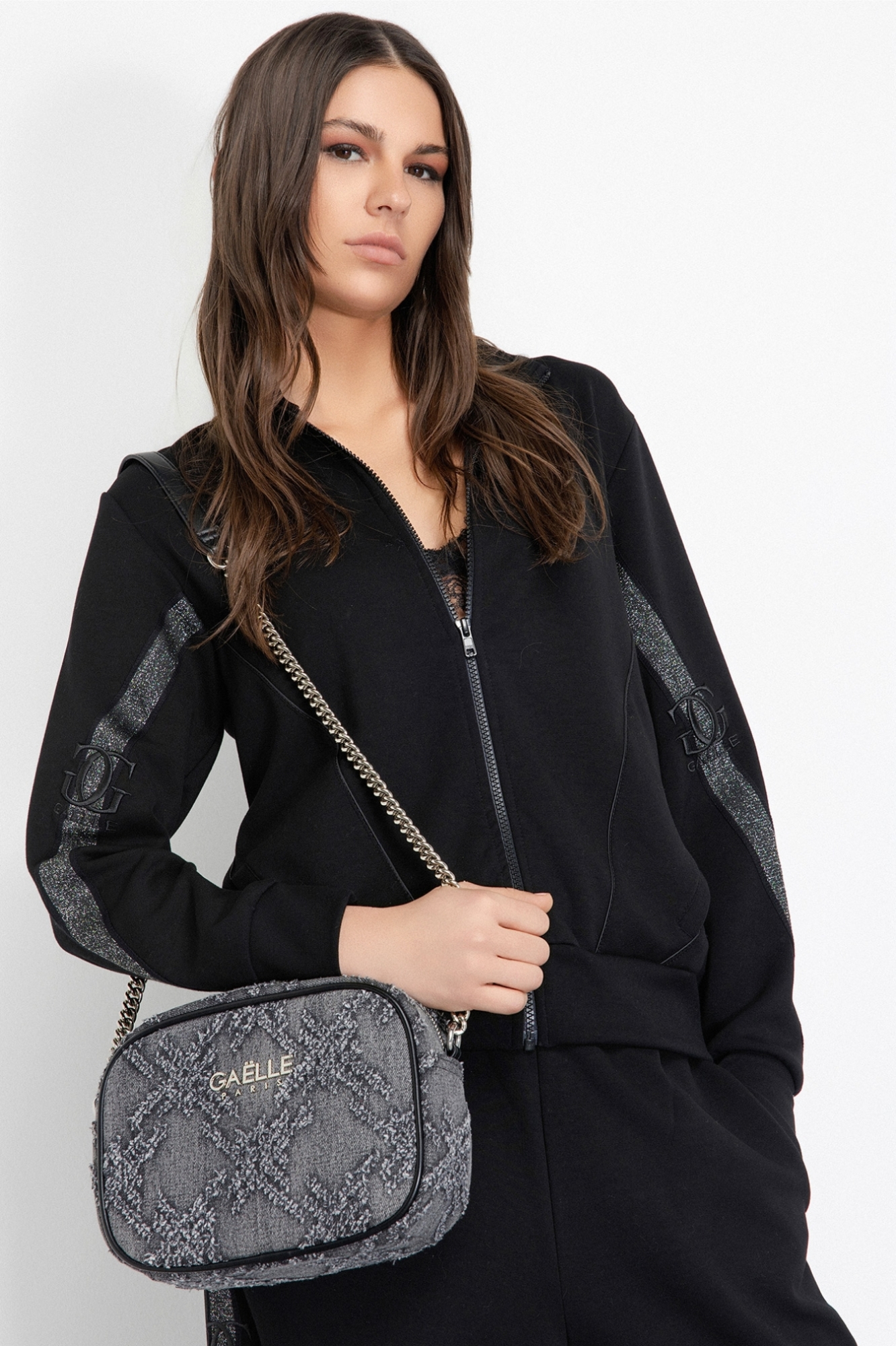 Mini Camera Bag Denim Sfrangiato • Nero