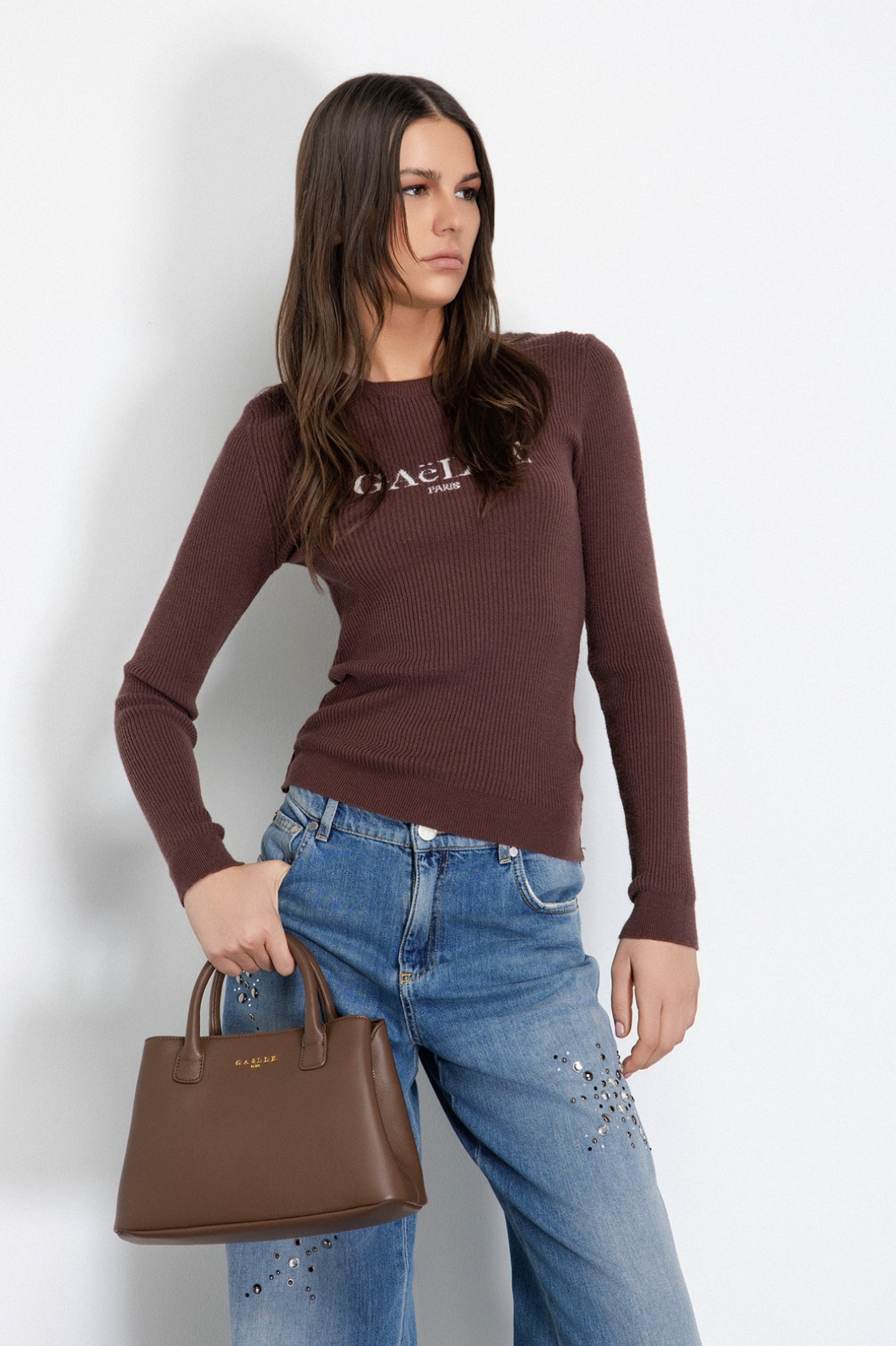 Regular Hand Bag Tracolla Logata Oro • Bruciato