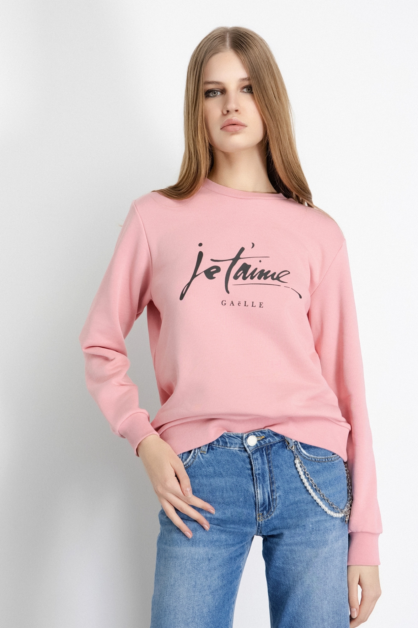 Felpa Paricollo Manica Lunga • Rosa