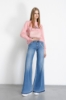 Pantalone Palazzo Low Waist Con Accessorio Logato • Blu